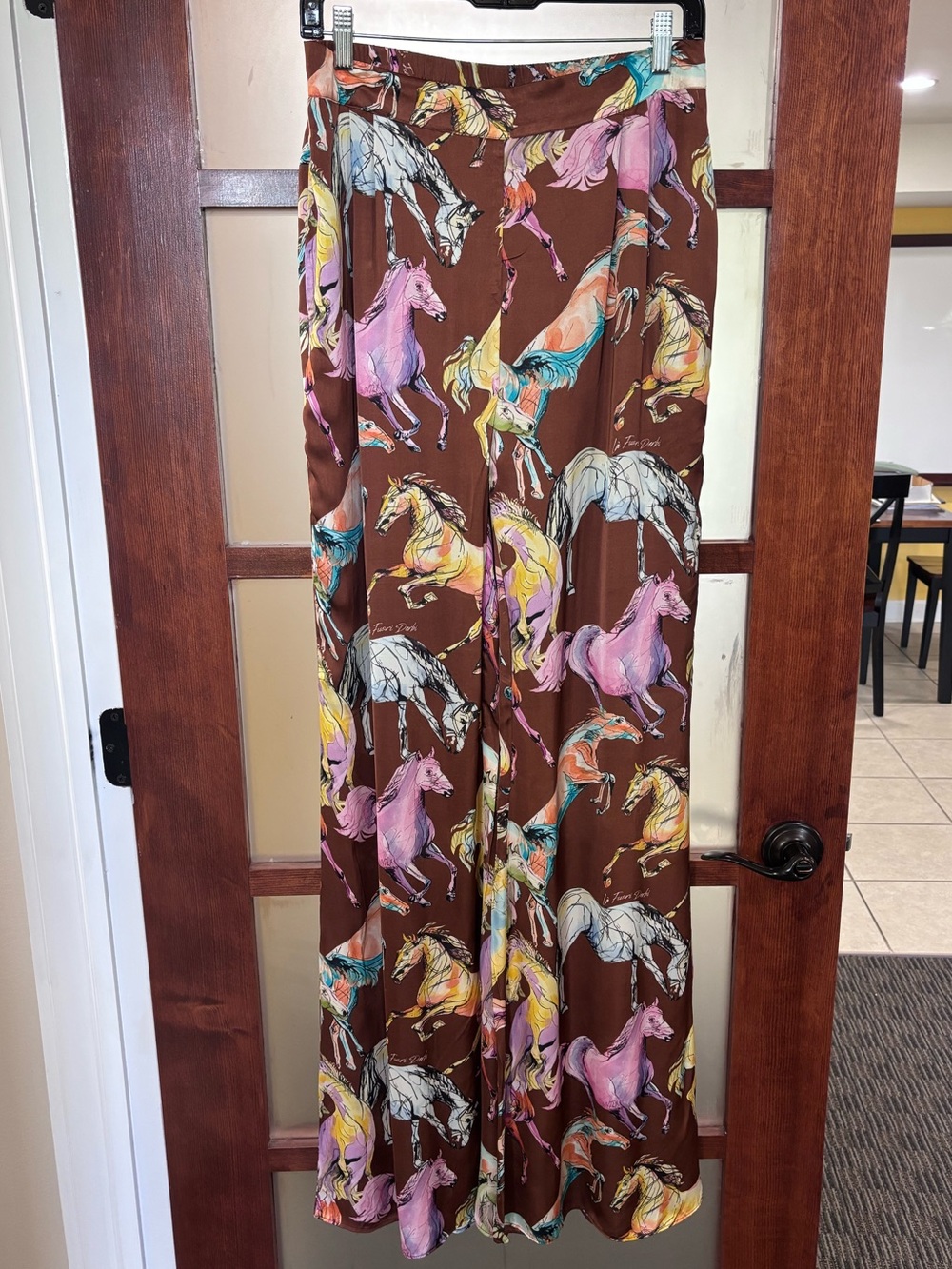 Wide-Leg Horse Print Pants